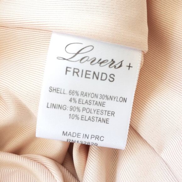 NEW LOVERS + FRIENDSx Revolve Strapless Sweetheart Pencil Dress Nude Blush - Picture 6 of 7